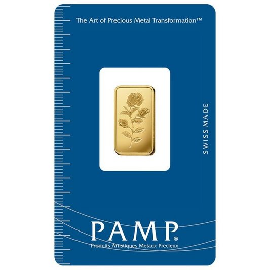 PAMP Rosa 5 Gram Gold bar Minted